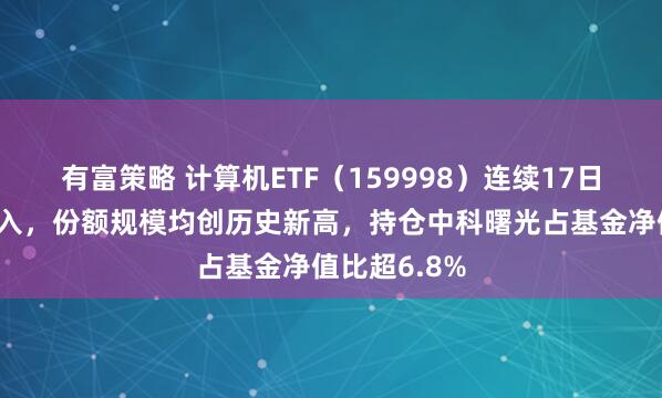 有富策略 计算机ETF（159998）连续17日获资金净流入，份额规模均创历史新高，持仓中科曙光占基金净值比超6.8%