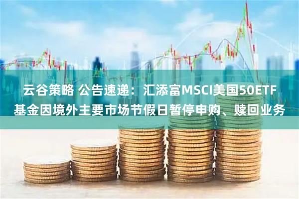 云谷策略 公告速递：汇添富MSCI美国50ETF基金因境外主要市场节假日暂停申购、赎回业务